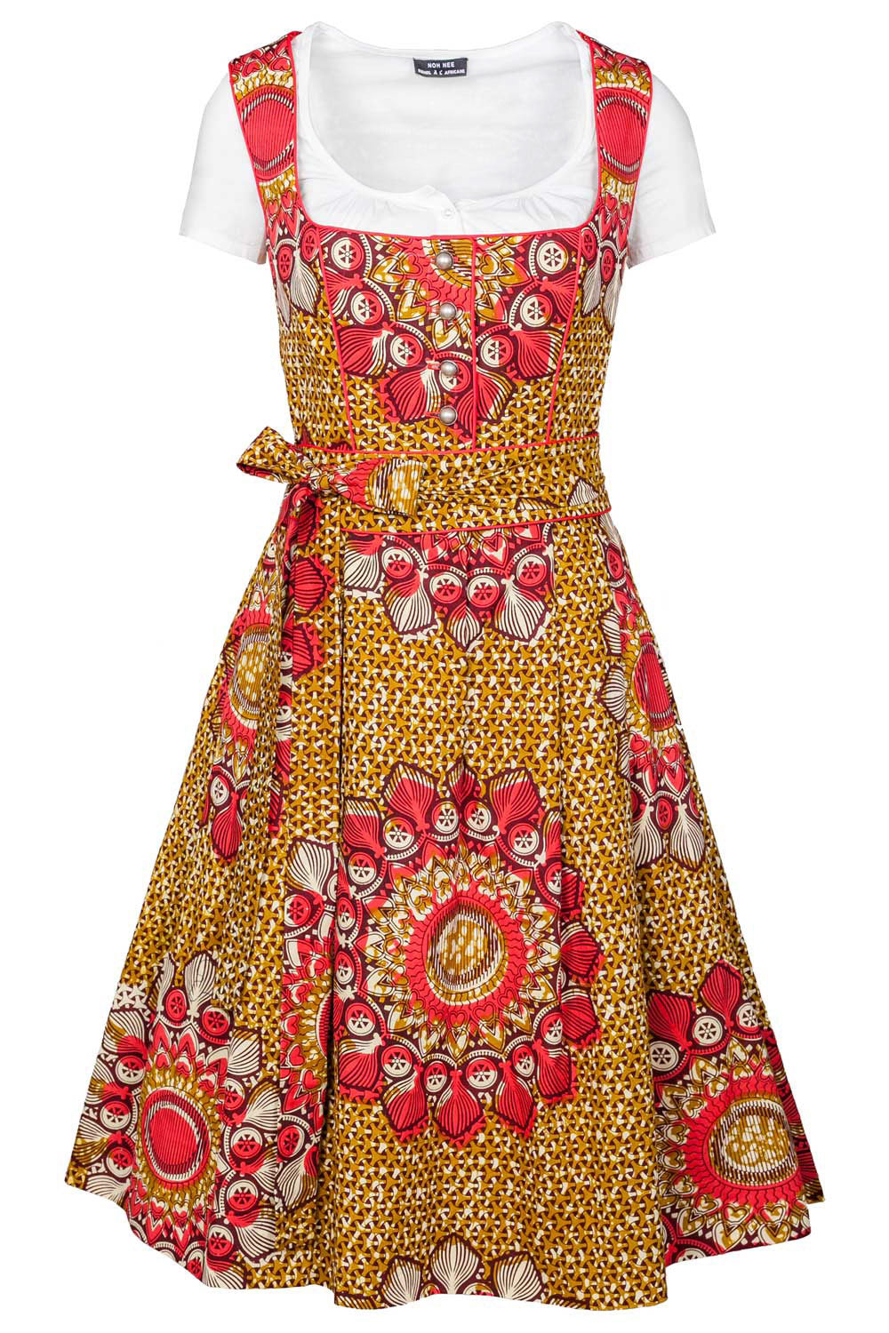 Noh Nee Dirndl Téré Gelb Rot Look